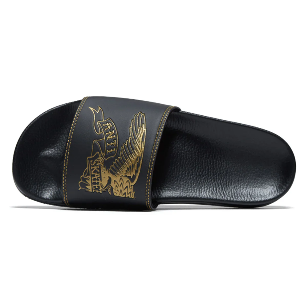 Anti Hero Basic Eagle Slides Black Gold 12