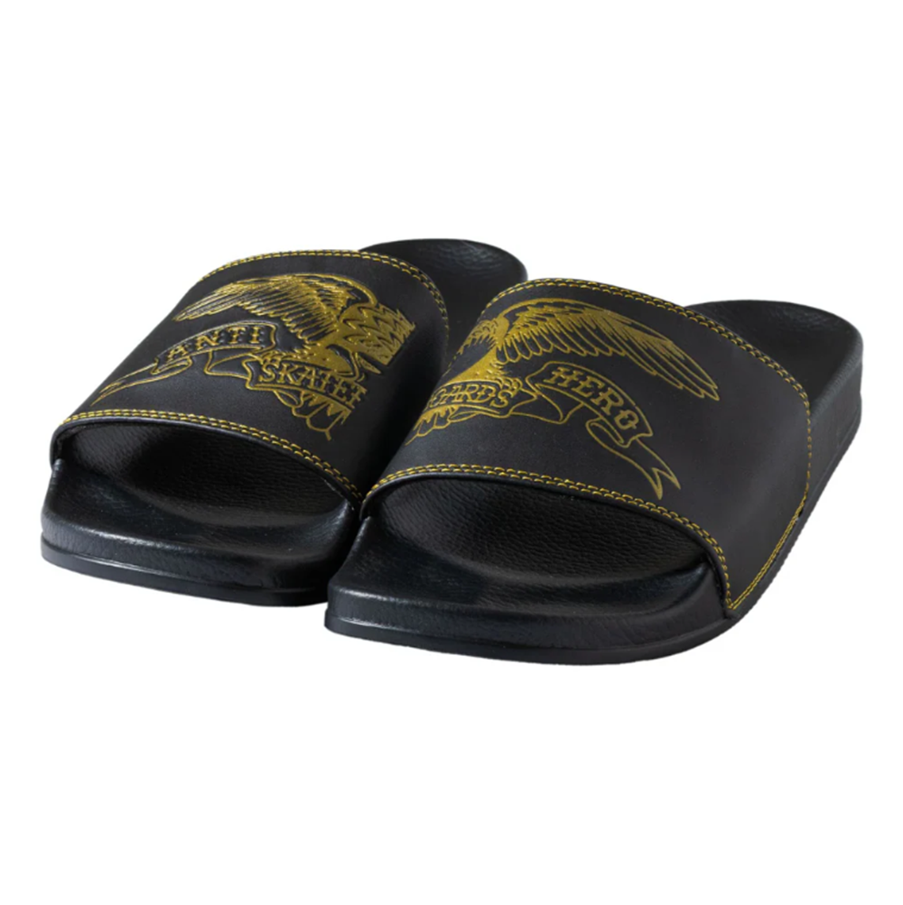 Anti Hero Basic Eagle Slides Black Gold 12
