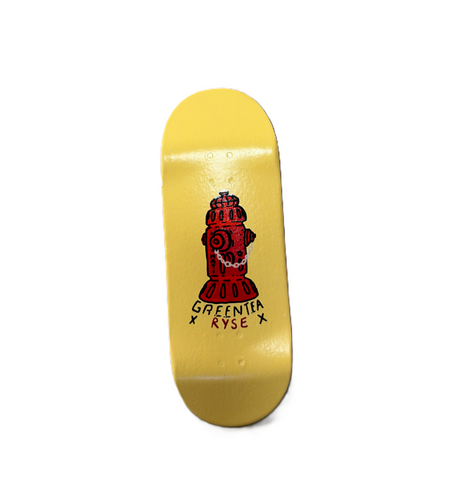 RYSE Green Tea Pro Fire Hydrant Fingerboard Deck Yellow 34mm OG Asgard