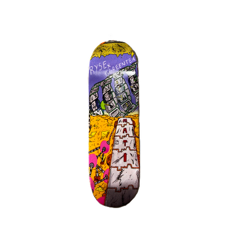 RYSE Green Tea Pro Mati Abstract Fingerboard Deck Purple Orange 34mm OG Asgard