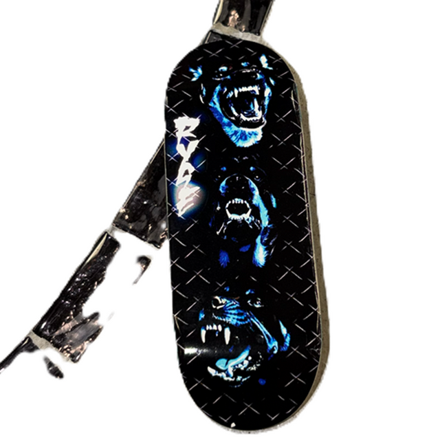 RYSE Where My Dogs At Fingerboard Deck Black Blue 32mm OG Midgard