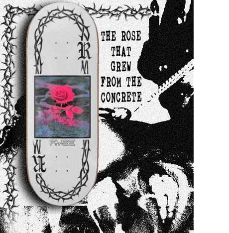 RYSE Concrete Rose Fingerboard Deck White 32mm OG Midgard