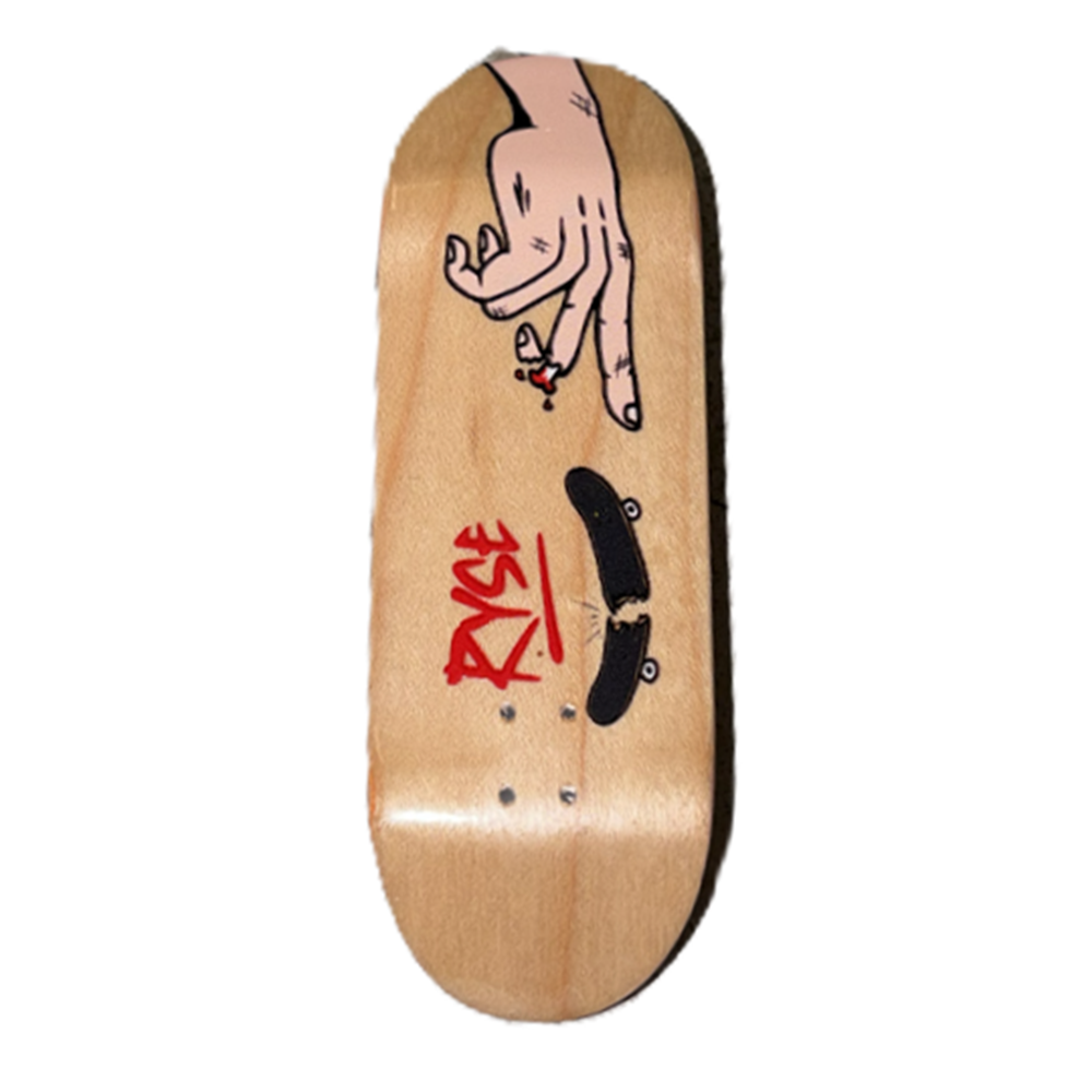 RYSE Broken Finger Fingerboard Deck Natural Black 34mm OG Asgard
