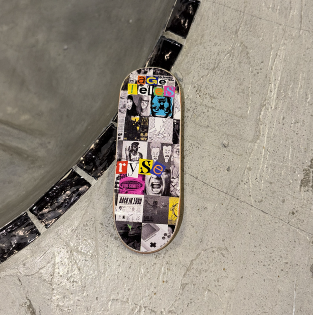RYSE Age 90s Baby Pro Fingerboard Deck Black White 32mm OG Asgard