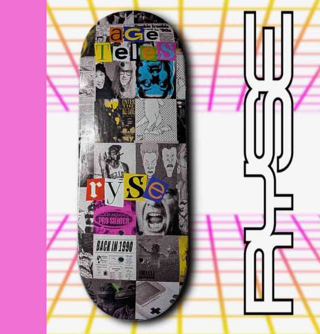 RYSE Age 90s Baby Pro Fingerboard Deck Black White 32mm OG Asgard