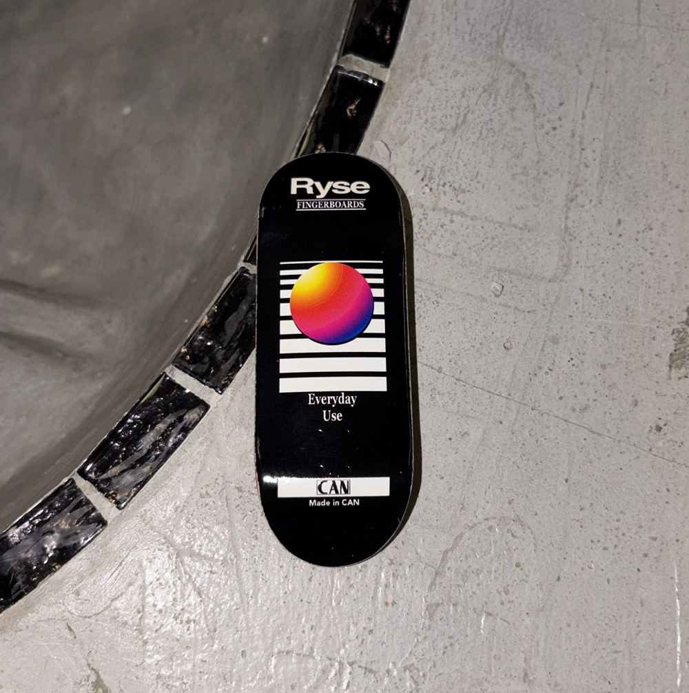 RYSE Broadcast Fingerboard Deck Black 34mm OG Asgard