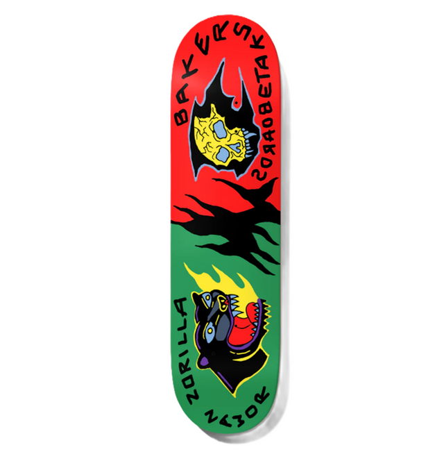 Baker Zorilla Scenario Skateboard Deck Green Red 8.25x14.25wb