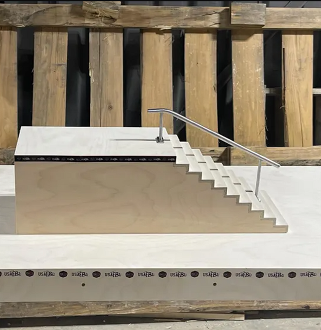 USAFBL 10 Stair and Rail Combo Fingerboard Ramp Natural 21x8x6
