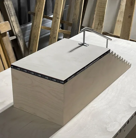 USAFBL 10 Stair and Rail Combo Fingerboard Ramp Natural 21x8x6