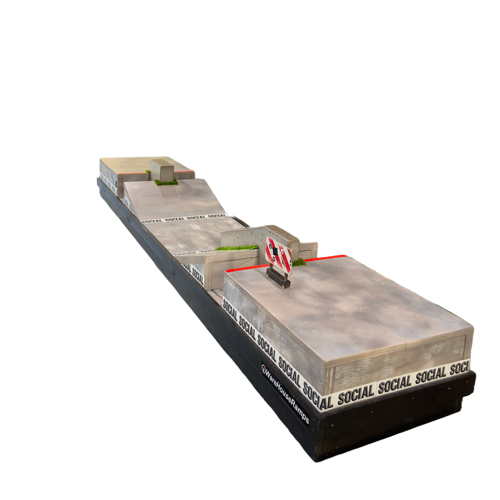 WAREHOUSE RAMPS Long Gap Fingerboard Park Black Grey 1x5