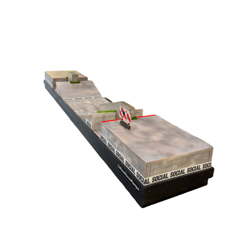 WAREHOUSE RAMPS Long Gap Fingerboard Park Black Grey 1x5