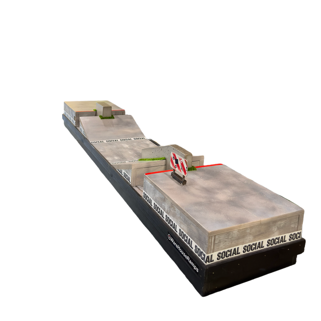 WAREHOUSE RAMPS Long Gap Fingerboard Park Black Grey 1x5
