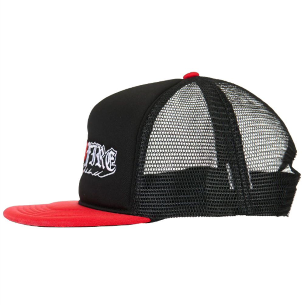 Spitfire Old English Drop Hat Black Red Snapback