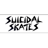 Suicidal Skates Logo Sticker White Black 6.5"