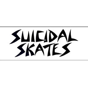 Suicidal Skates Logo Sticker White Black 6.5"