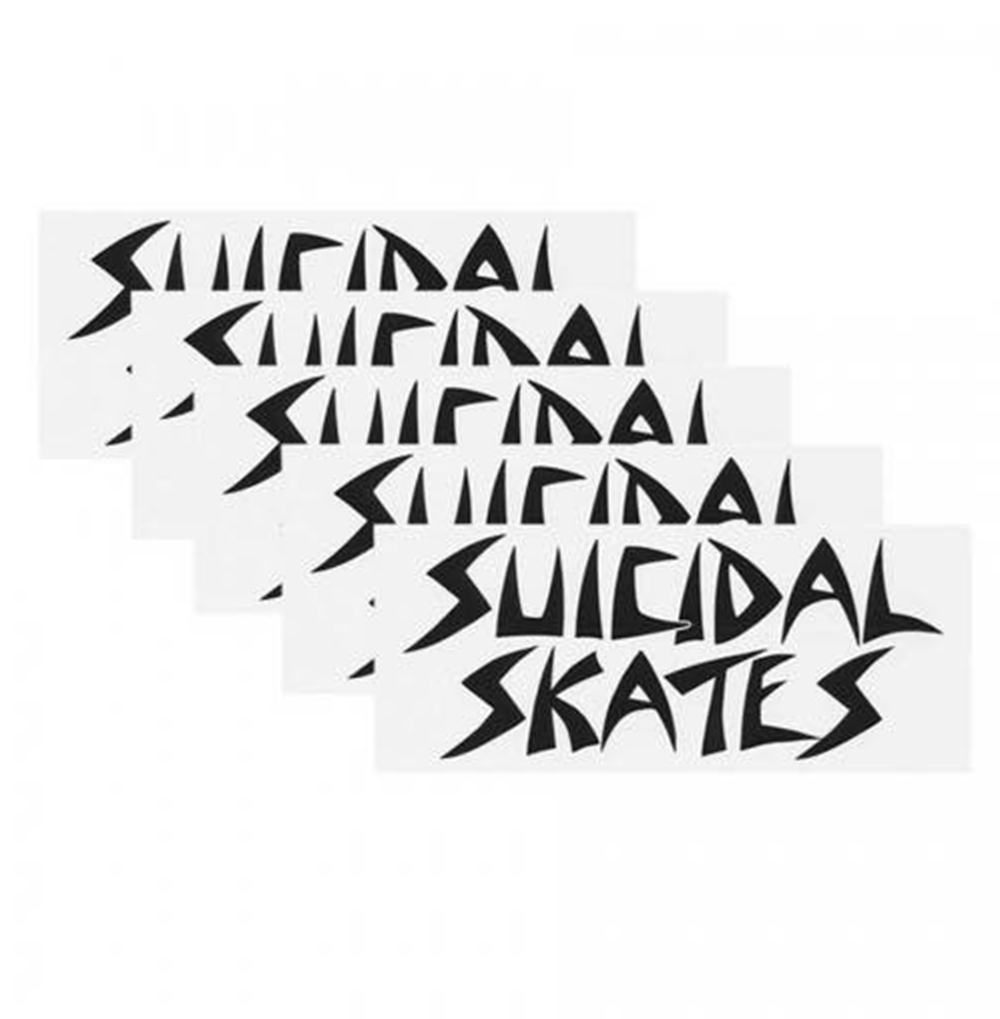 Suicidal Skates Logo Sticker White Black 6.5"