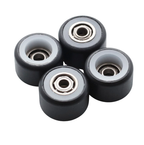 Flatface V1 Dual Bearing Fingerboard Wheels Black White (Inc 2 Bearings)