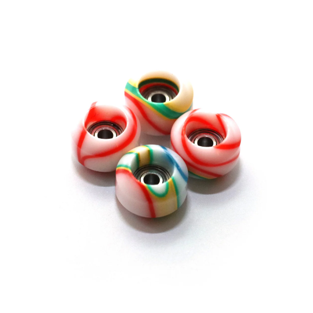 Flatface Street Shape Fingerboard Wheels Candy Swirl LTD