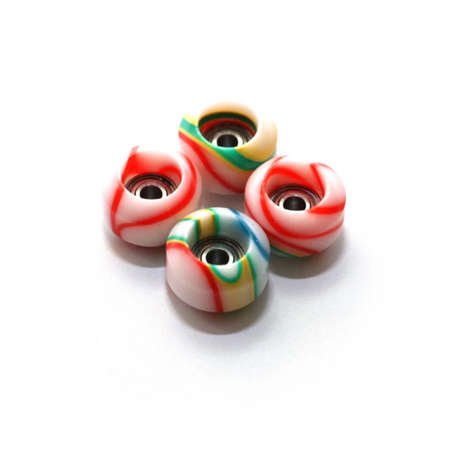 Flatface Street Shape Fingerboard Wheels Candy Swirl LTD