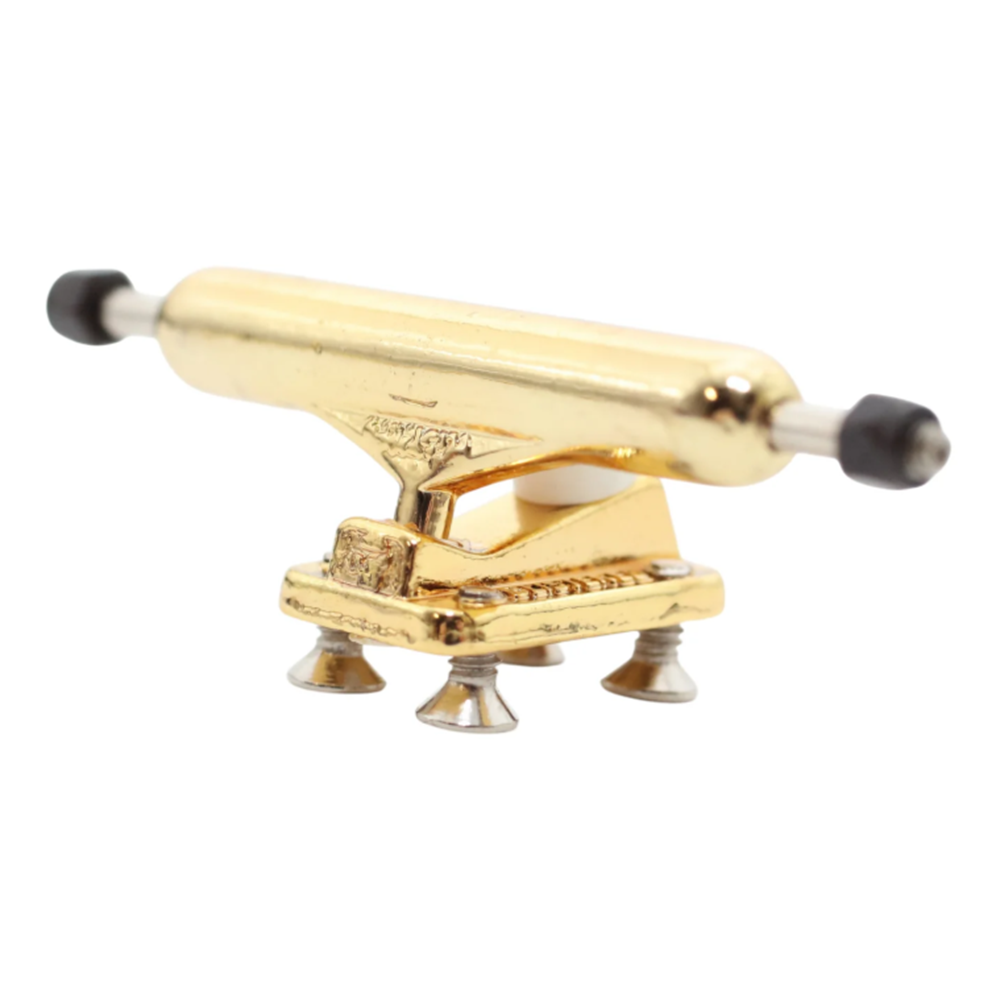 Flatface Blistered Dual Bearing Fingerboard Trucks Gold 34mm