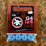 Flatface Blistered Blackriver Fingerboard Wheels Urethane Blue Glitter 72d Ultra G4