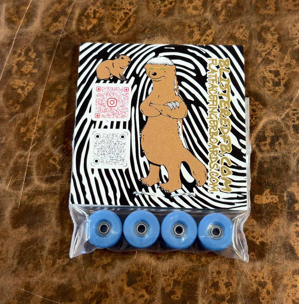 Flatface Blistered Blackriver Fingerboard Wheels Urethane Blue Gold 72d Ultra V5