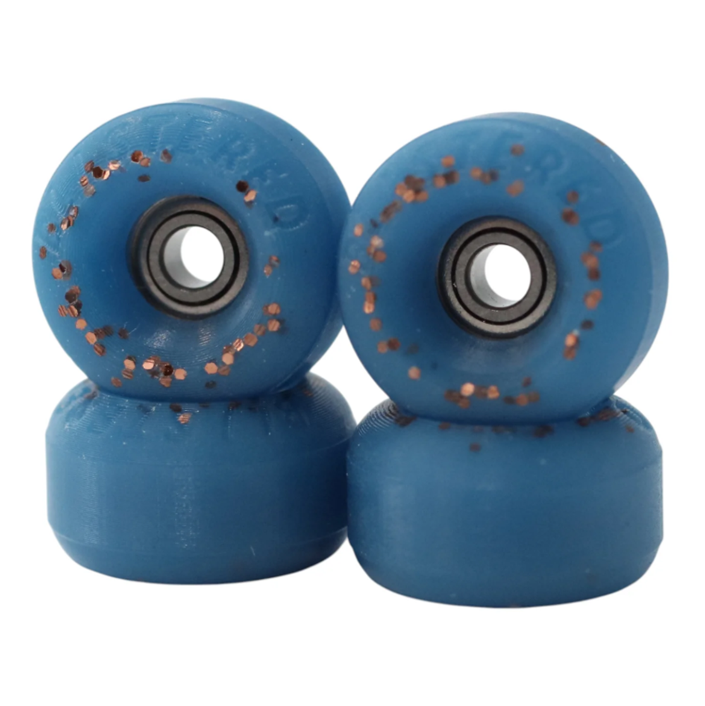 Flatface Blistered Blackriver Fingerboard Wheels Urethane Blue Gold 72d Ultra V5