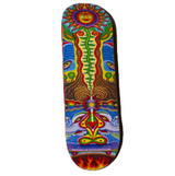 Flatface G15.12 Fingerboard Deck Nature Communicating Yellow Blue 29mm Real Wear