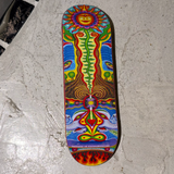 Flatface G15.12 Fingerboard Deck Nature Communicating Yellow Blue 29mm Real Wear