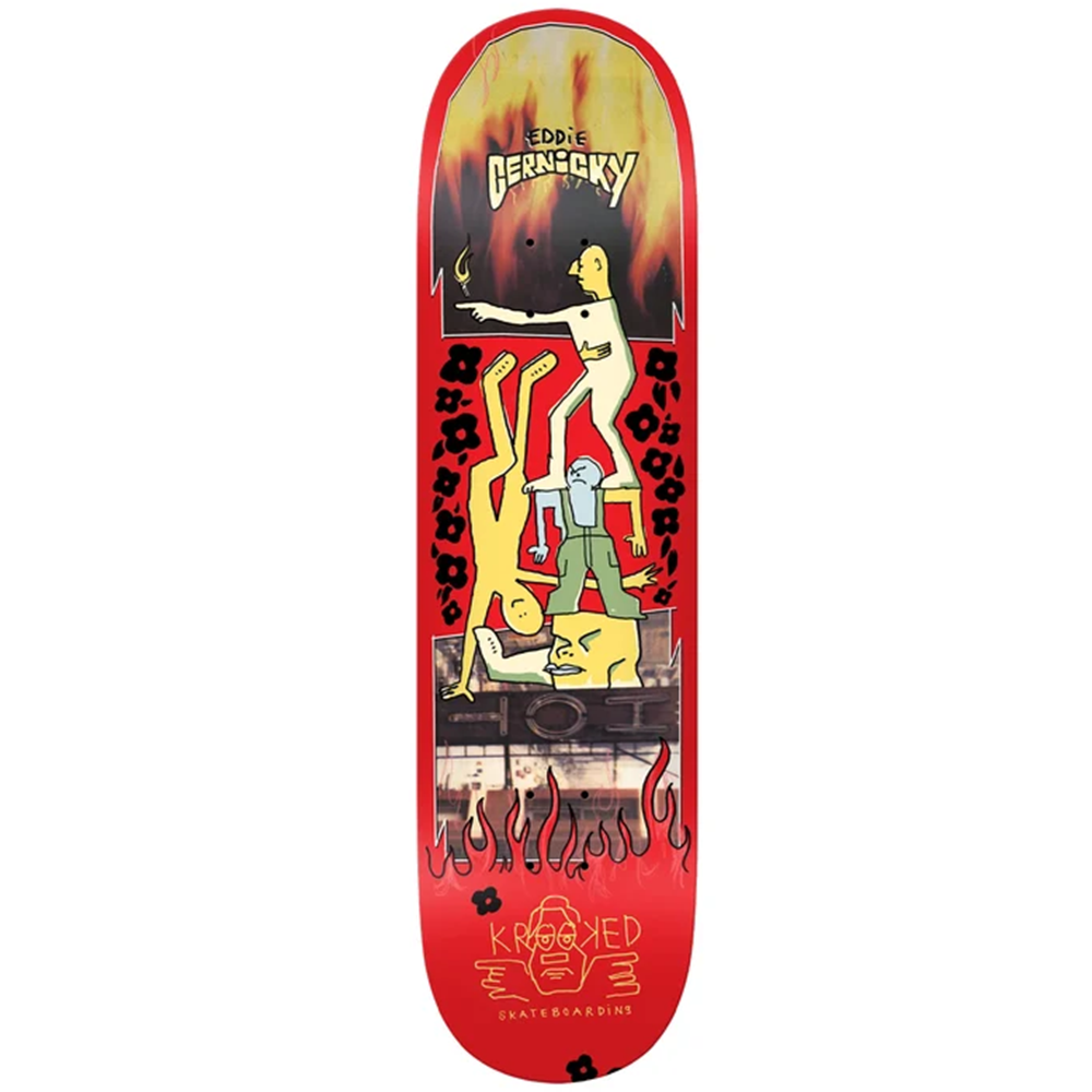Krooked Cernicky Hot Skateboard Deck Red 8.25x14.38