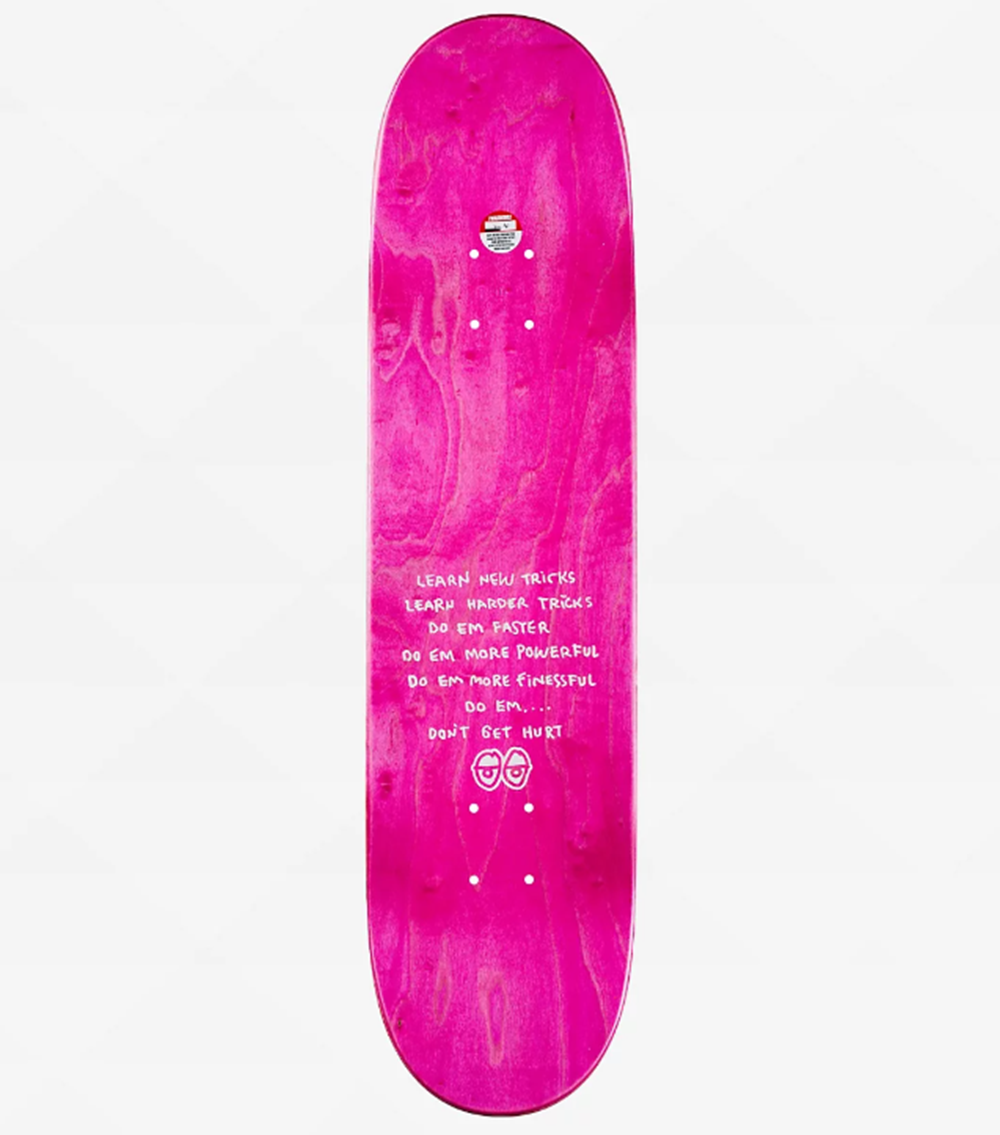 Krooked Comer Kat Skateboard Deck Pink Sparkle 8.38x14.5wb