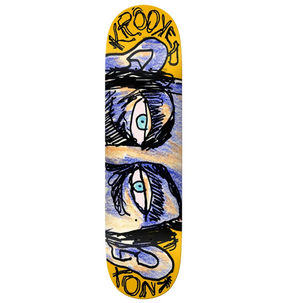 Krooked Knox Watcher DBX Skateboard Deck Yellow Purple 8.5x14.3WB