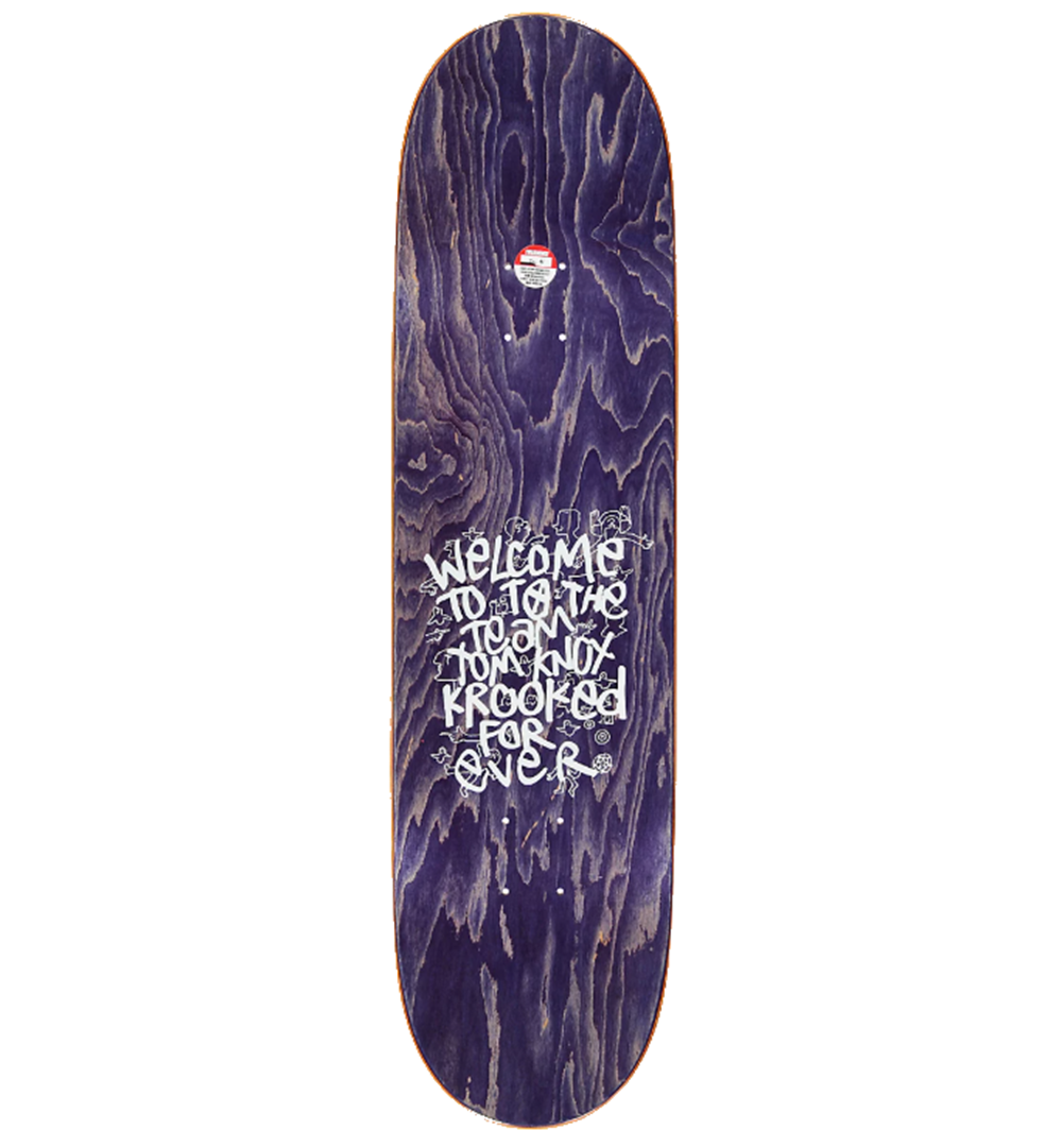 Krooked Knox Watcher DBX Skateboard Deck Yellow Purple 8.5x14.3WB