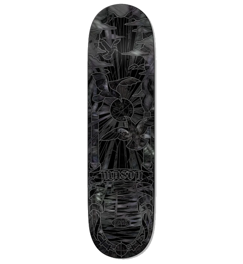 Real Mason Black Sun Cathedral Skateboard Deck Black Silver 8.25x14.38WB