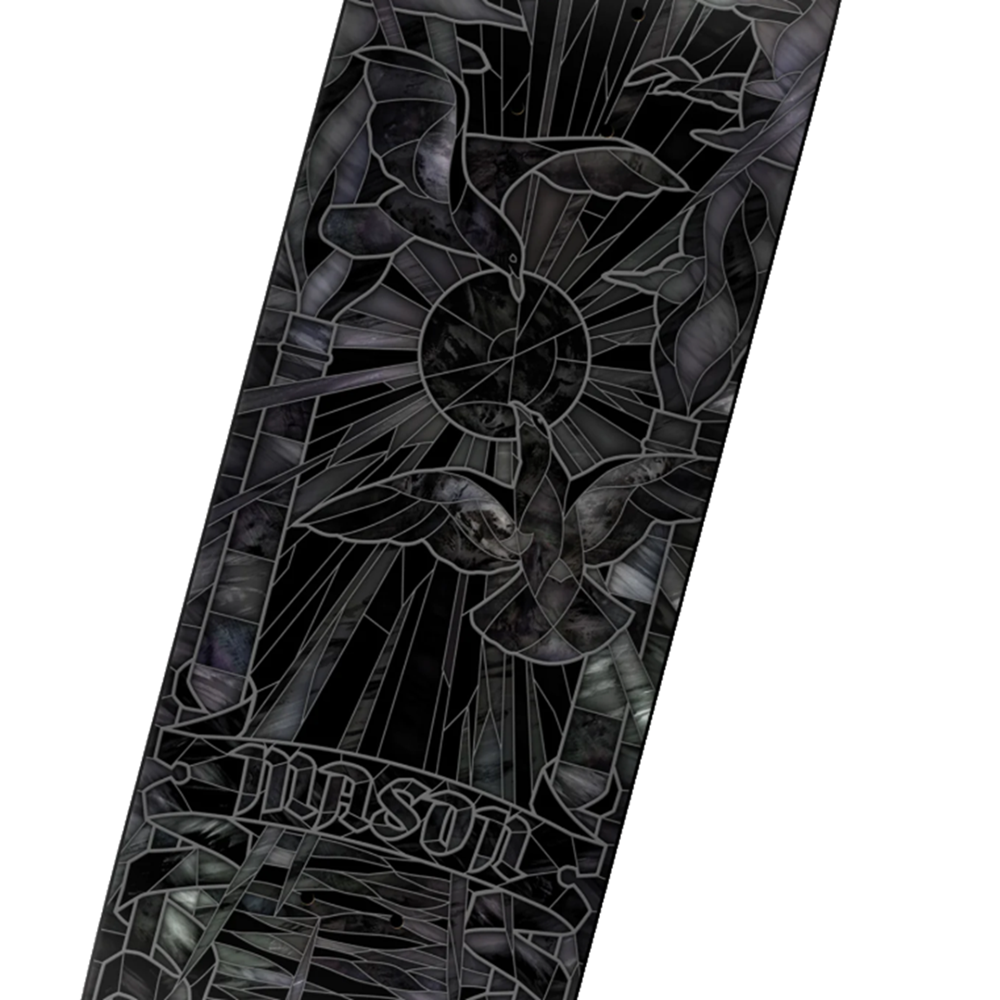 Real Mason Black Sun Cathedral Skateboard Deck Black Silver 8.25x14.38WB