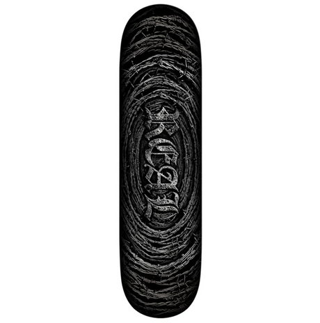 Real Barbed Wire Oval Skateboard Deck Black Silver 8.12x14.25Wb