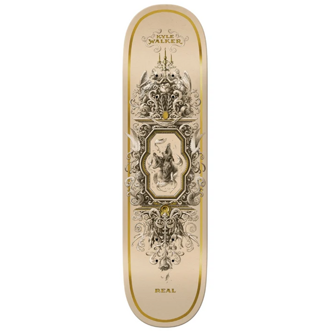 Real Kyle Cerberus TF Skateboard Deck Tan Gold 8.25x13.8Wb
