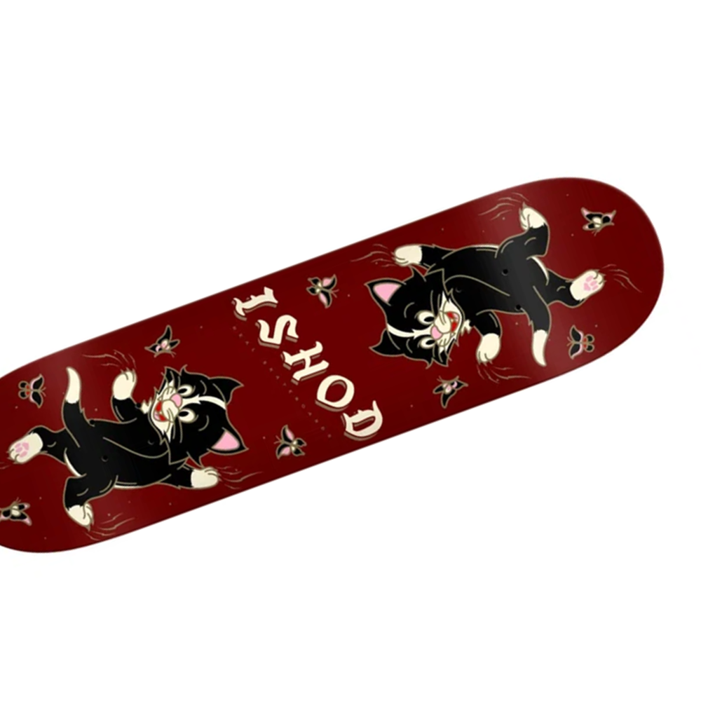 Real Ishod Kitten Scratch Twin Tail Skateboard Deck Red 8.25x14.33WB
