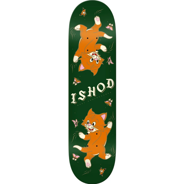 Real Ishod Kitten Slick Twin Tail Skateboard Deck Green 8.3x14.4WB