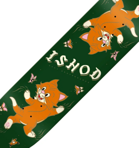 Real Ishod Kitten Slick Twin Tail Skateboard Deck Green 8.3x14.4WB