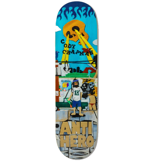 Anti Hero Chapman Kenji Goto Skateboard Deck Blue Natural 8.75x14.6Wb