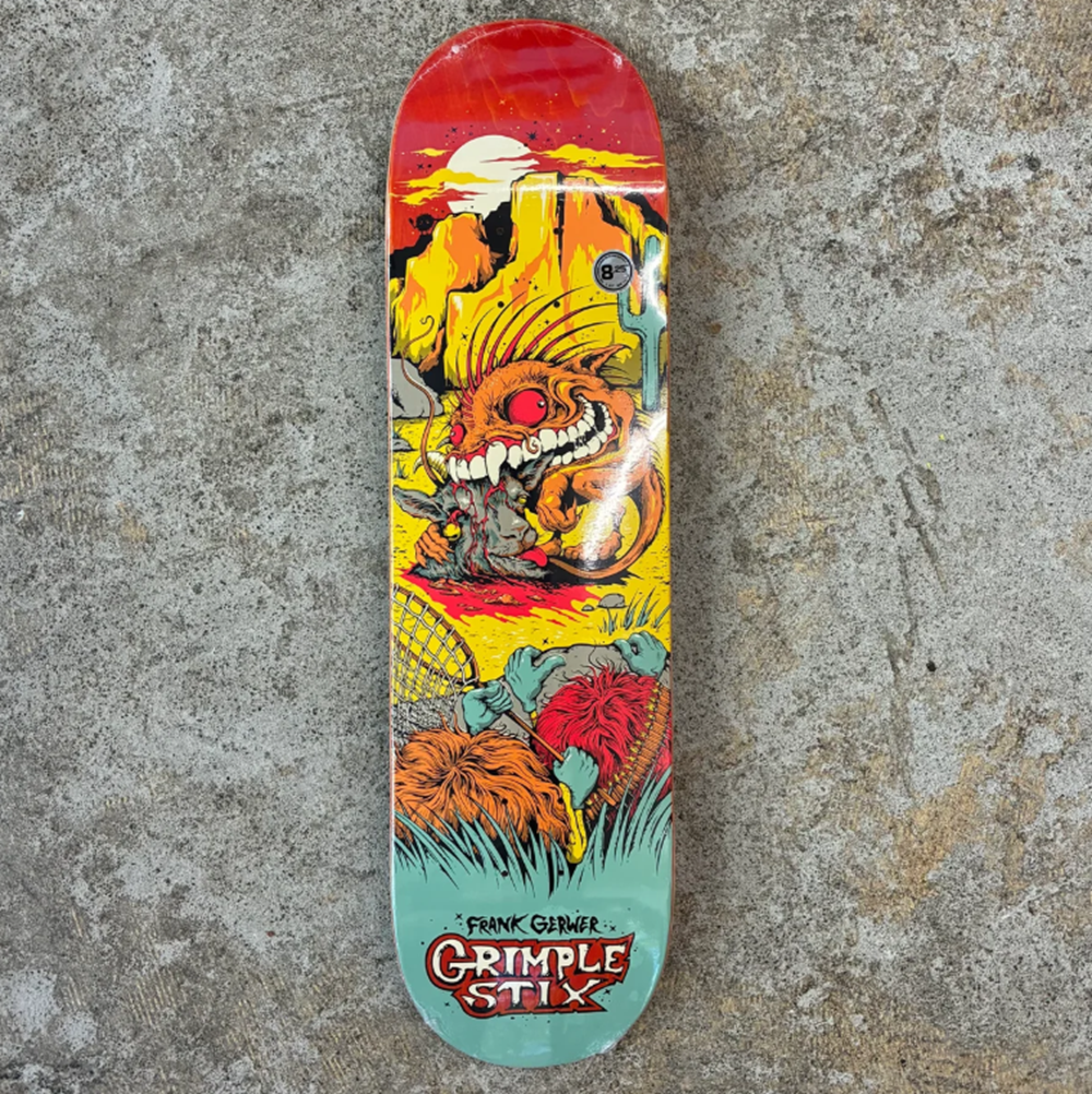 Anti Hero Gewer Gryptids Skateboard Deck Red Yellow Blue 8.25x14.38WB