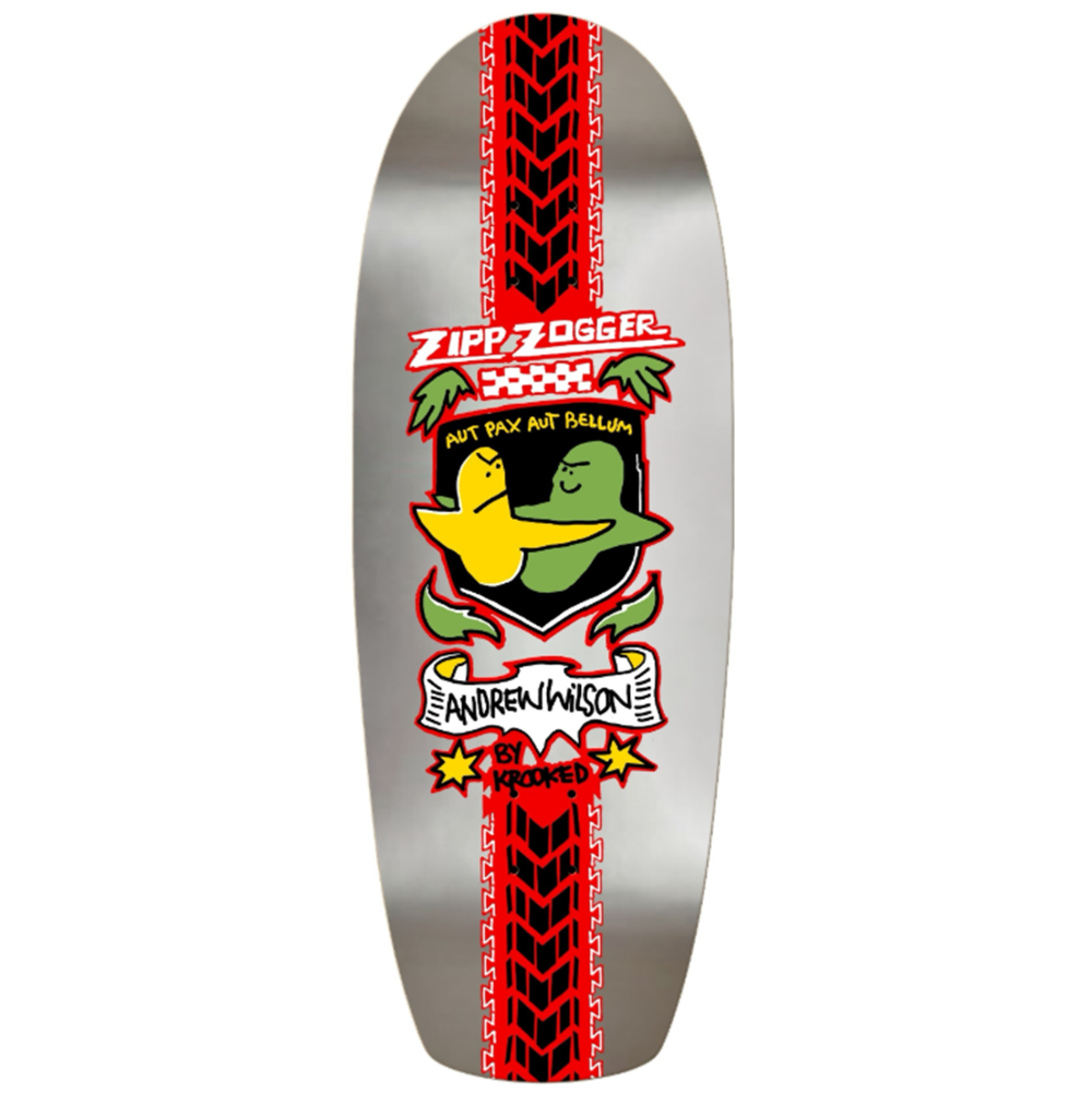 Krooked Wilson Zogger Skateboard Deck Silver 10.75x14.2WB