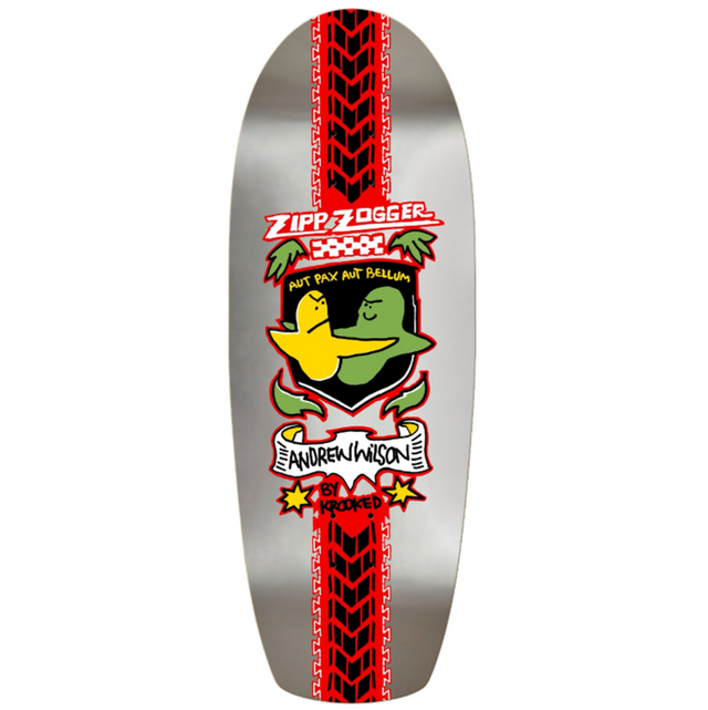 Krooked Wilson Zogger Skateboard Deck Silver 10.75x14.2WB