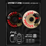Spitfire x April Yuto Con Full Wheels Set Black Red 53/99d