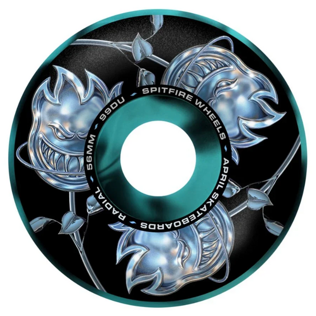 Spitfire x April BH Rose Rad Wheels Set Black Blue Swirl 46/99d
