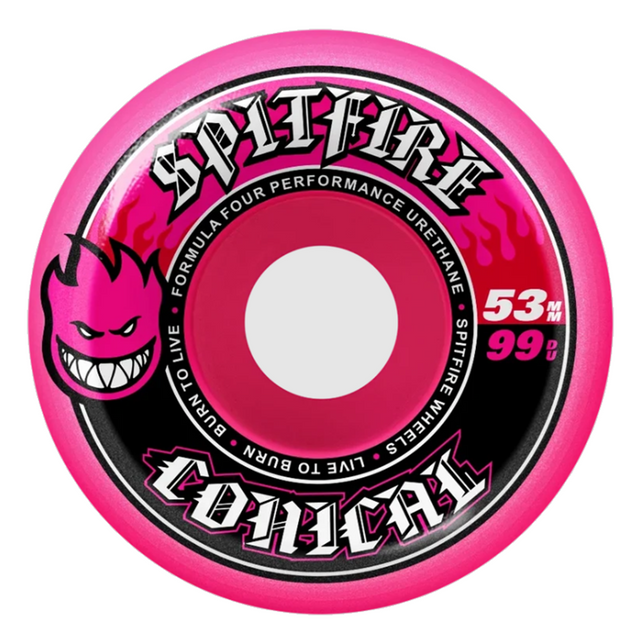 Spitfire F4 Conical Wheels Set Pink 53mm/99d