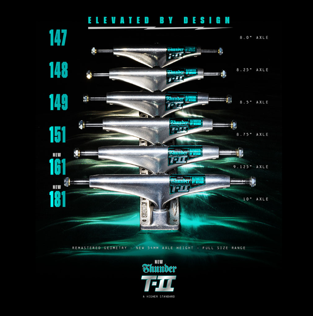 Thunder Team T2 Trucks Polished 161mm Set