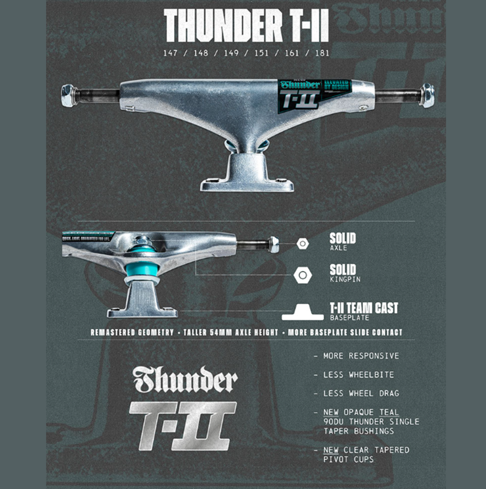 Thunder Team T2 Trucks Polished 161mm Set