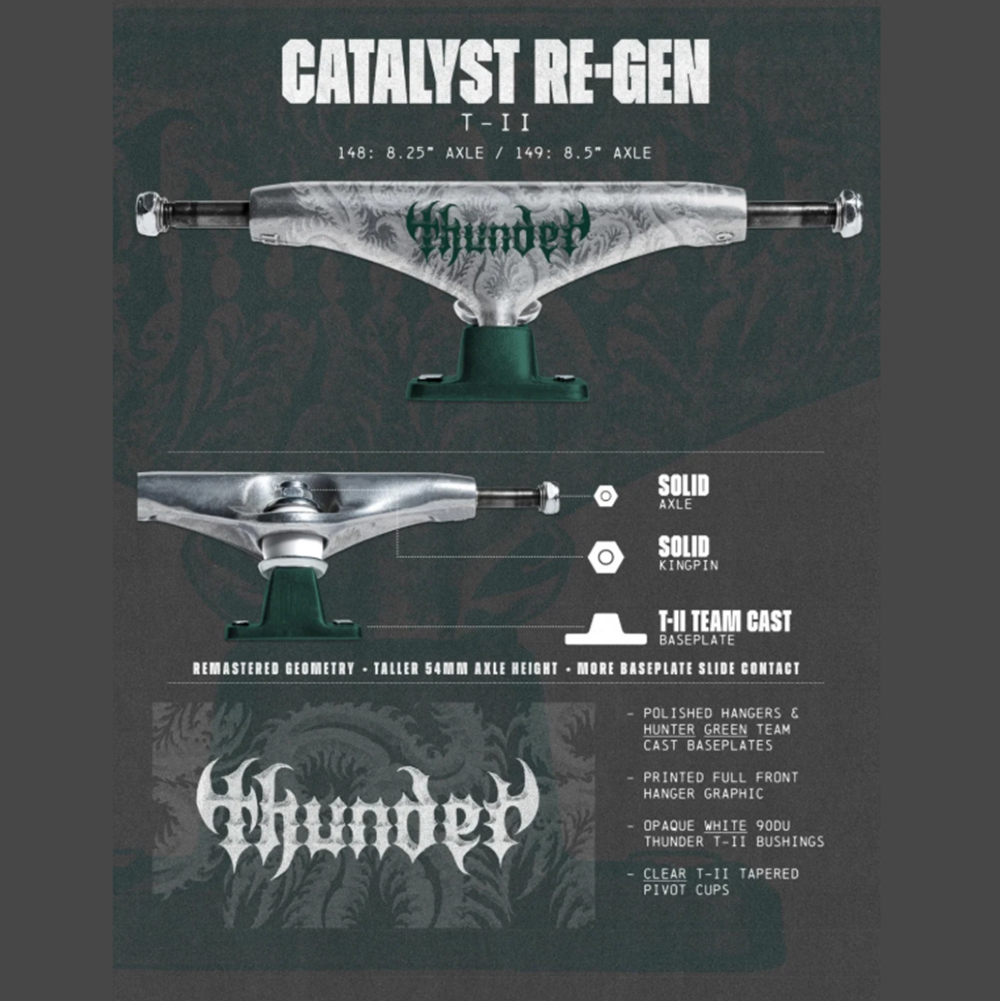 Thunder T-II Catalyst Regen Trucks Green Silver 149 Set